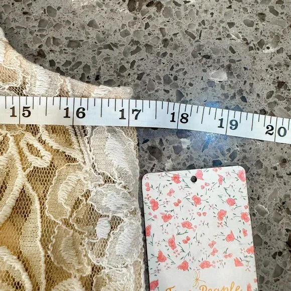 NWT Free People Miles of Lace Mini Tank Dress in Ivory/Alabaster Women's Size S - Picture 8 of 11